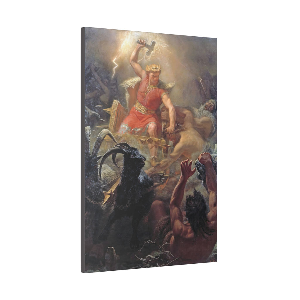 Thor Fighting Jötnar - Canvas Art