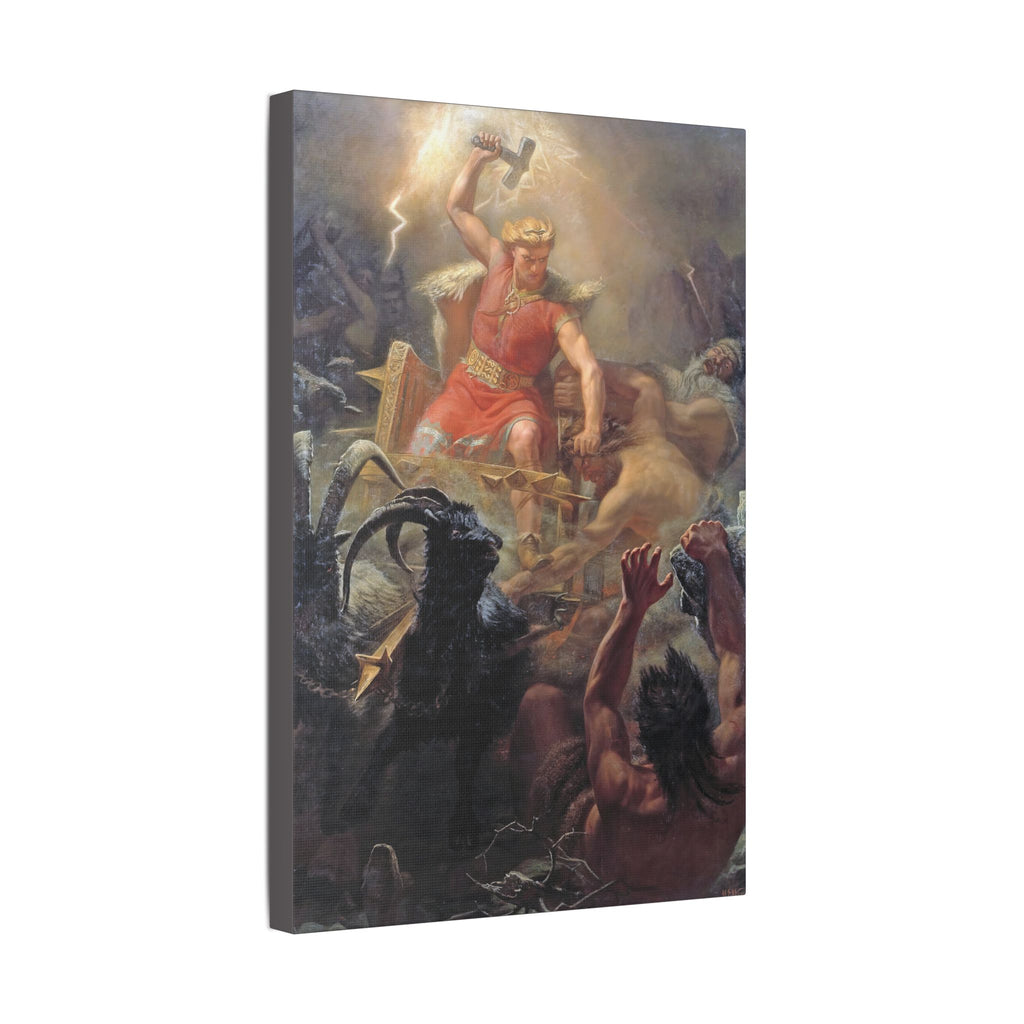 Thor Fighting Jötnar - Canvas Art