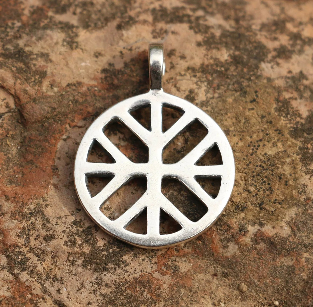 Sun Cross with Sacred Tree- Silver