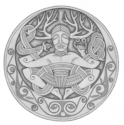 Horned God Cernunnos Pendant - Bronze