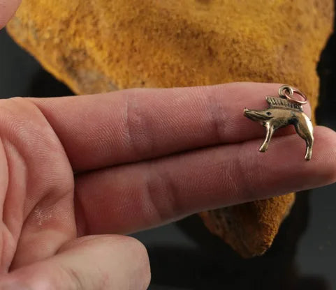 Small Boar Pendant - Bronze