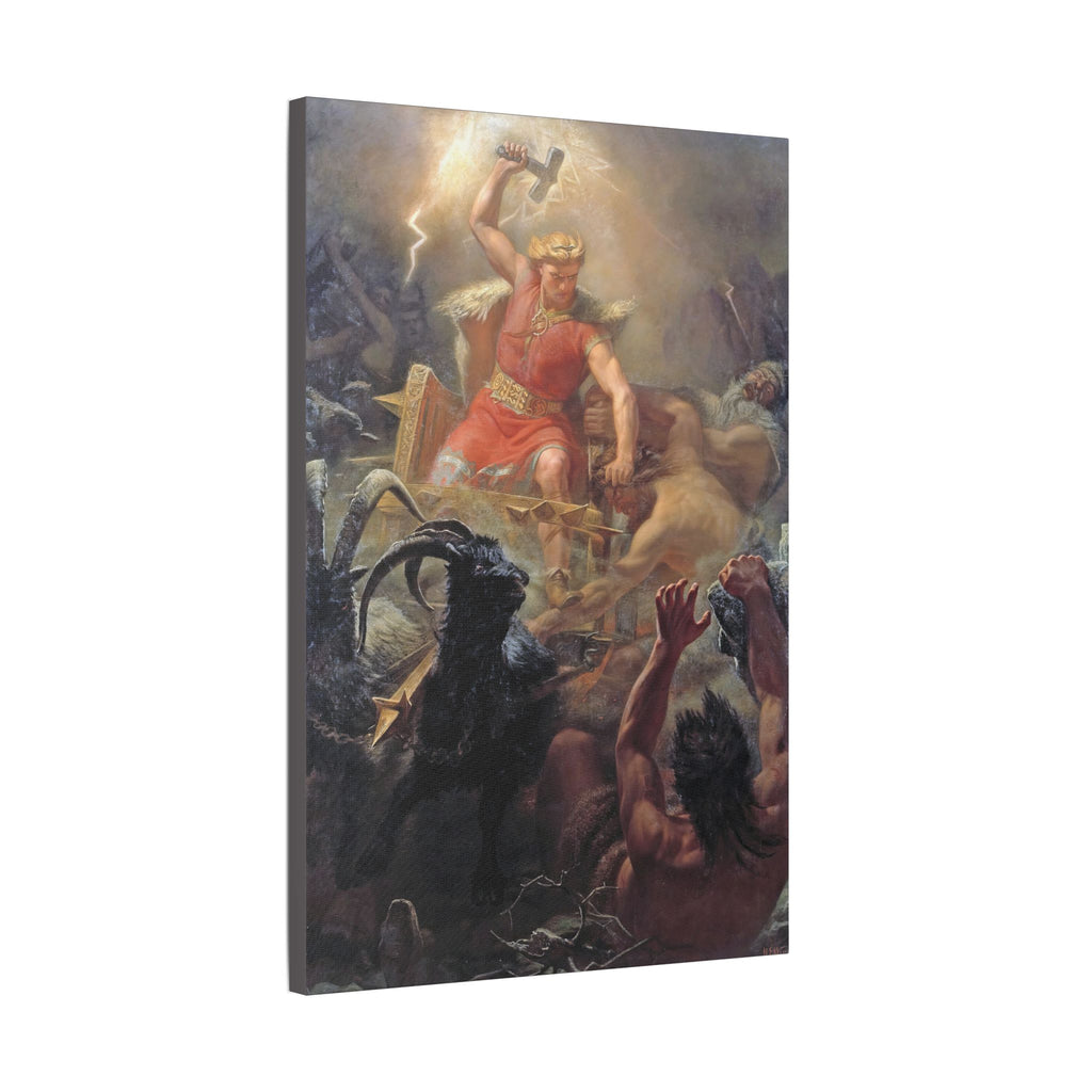 Thor Fighting Jötnar - Canvas Art