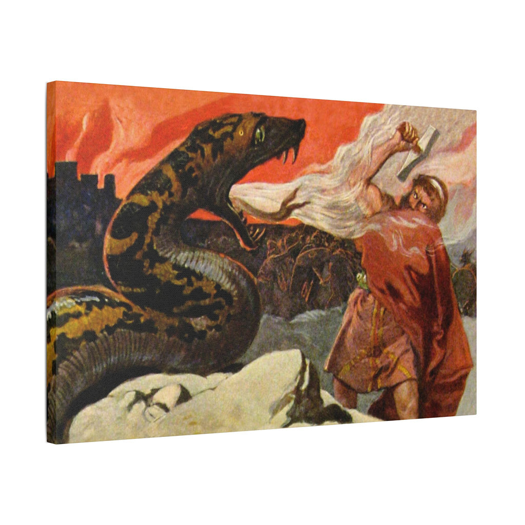 Thor and the Midgard Serpent - Canvas Art