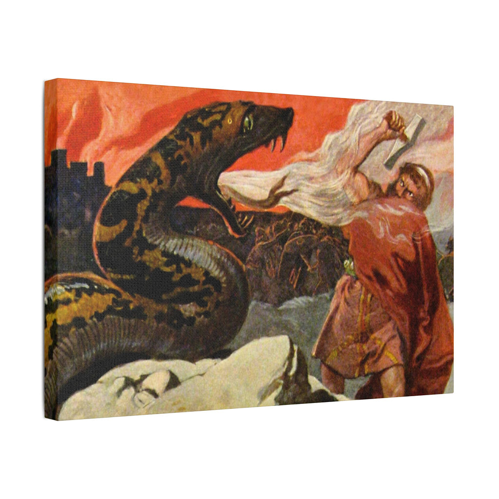 Thor and the Midgard Serpent - Canvas Art