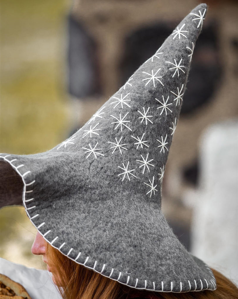 Star Witch Hat – Wool Felt Witch Hat with Stars