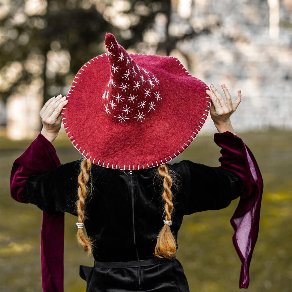 Star Witch Hat – Wool Felt Witch Hat with Stars