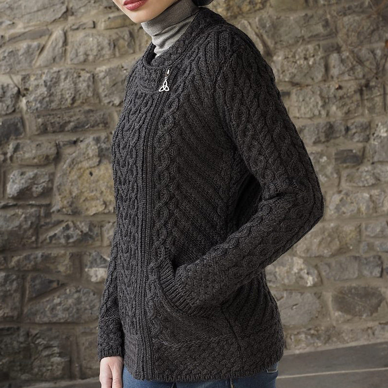 Irish Side Zip Cardigan Sweaters