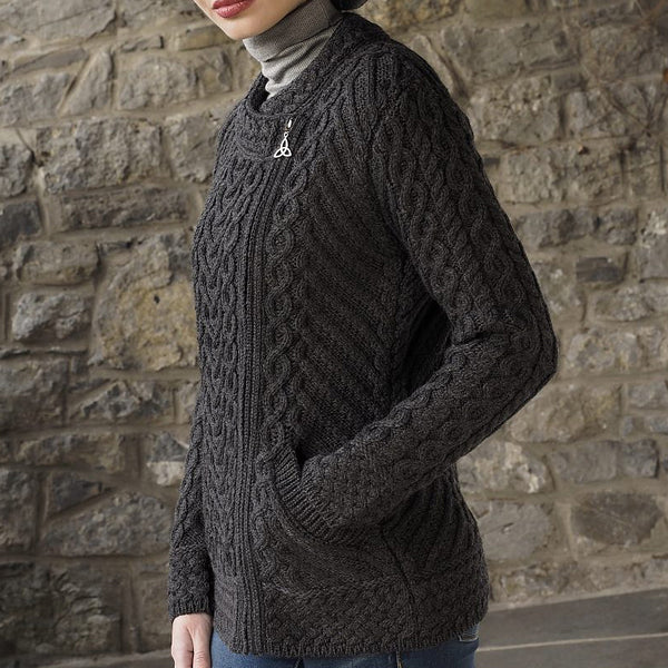 Irish Side Zip Cardigan Sweaters