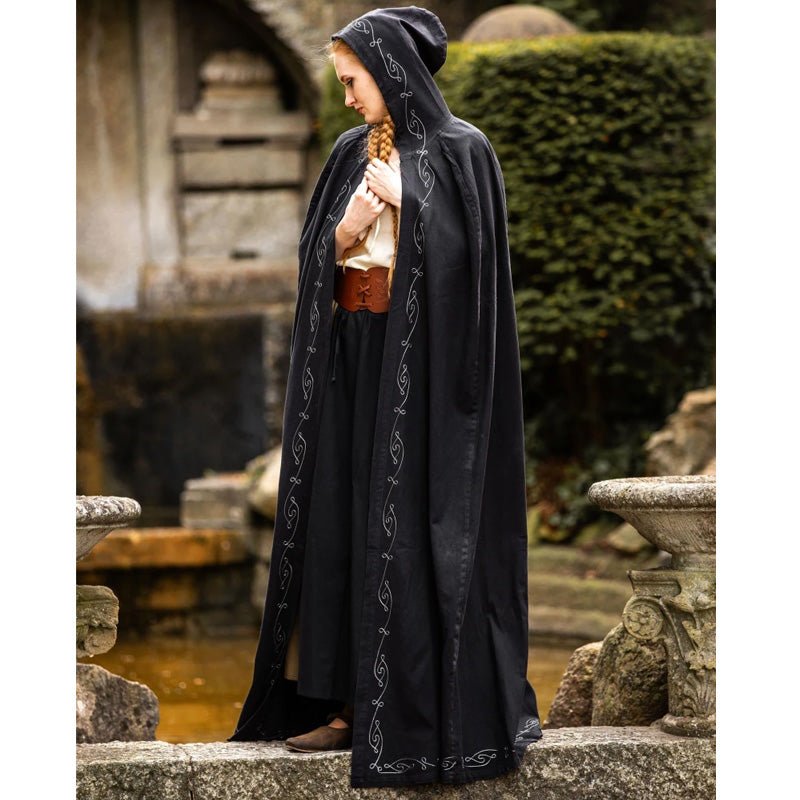 Embroidered Black Cape