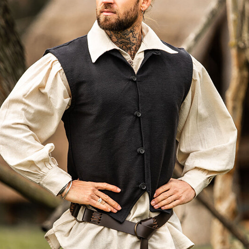 Black Hand Woven Vest - Cotton