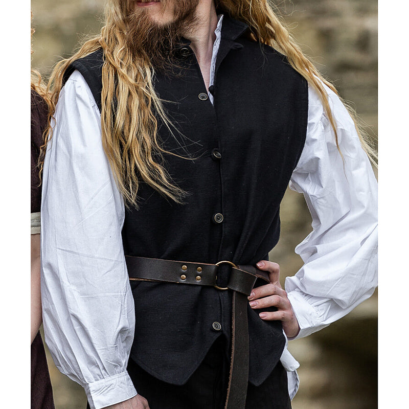 Black Hand Woven Vest - Cotton