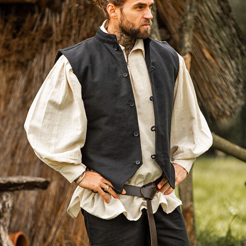 Black Hand Woven Vest - Cotton