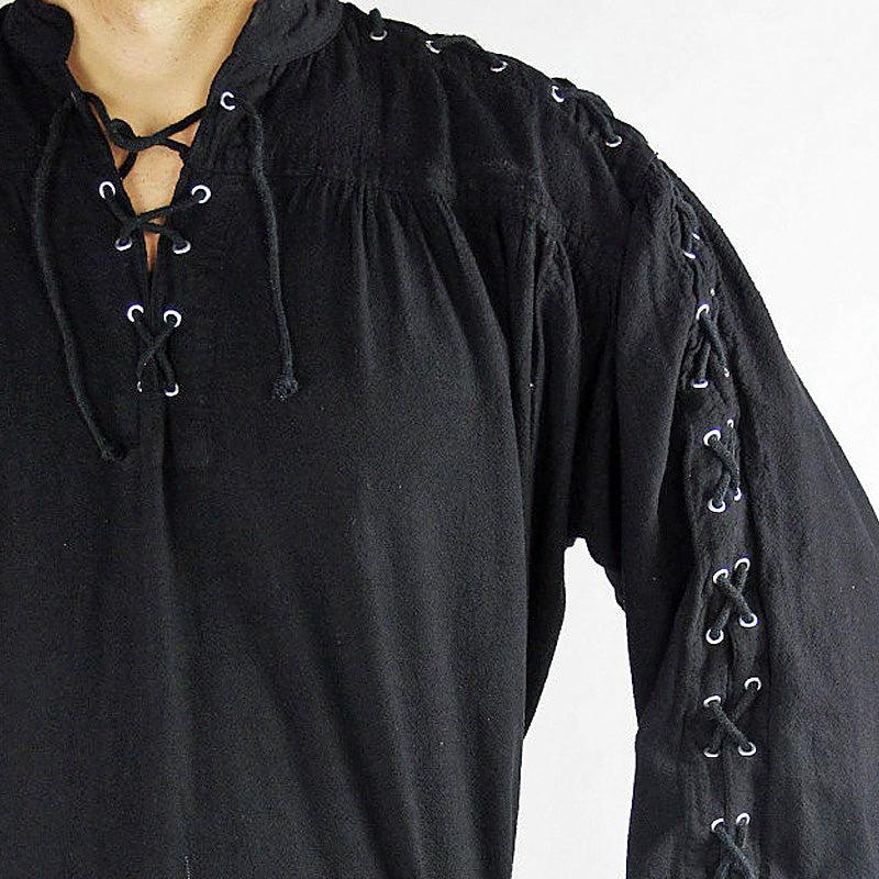 Black Pirate / Medieval Shirt - Soft Cotton