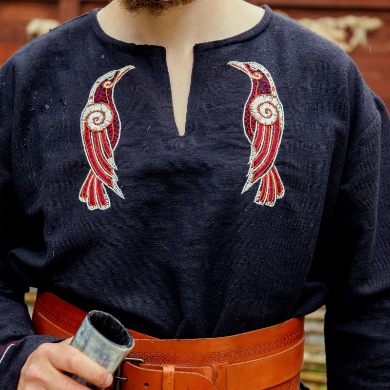 Black Tunic w/ Huginn & Muninn - Cotton