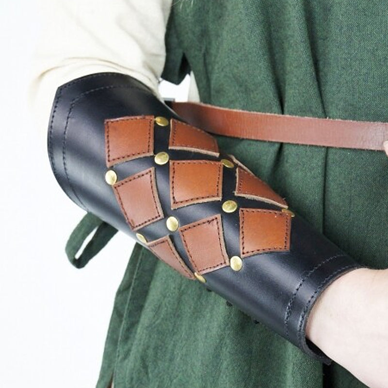 Black with Brown Bracers - Leather