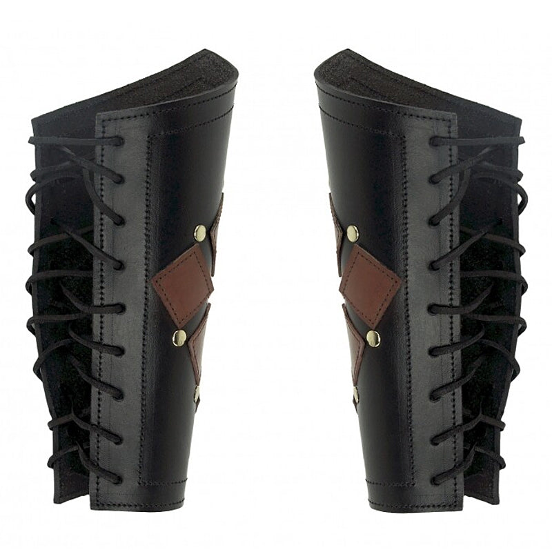 Black with Brown Bracers - Leather