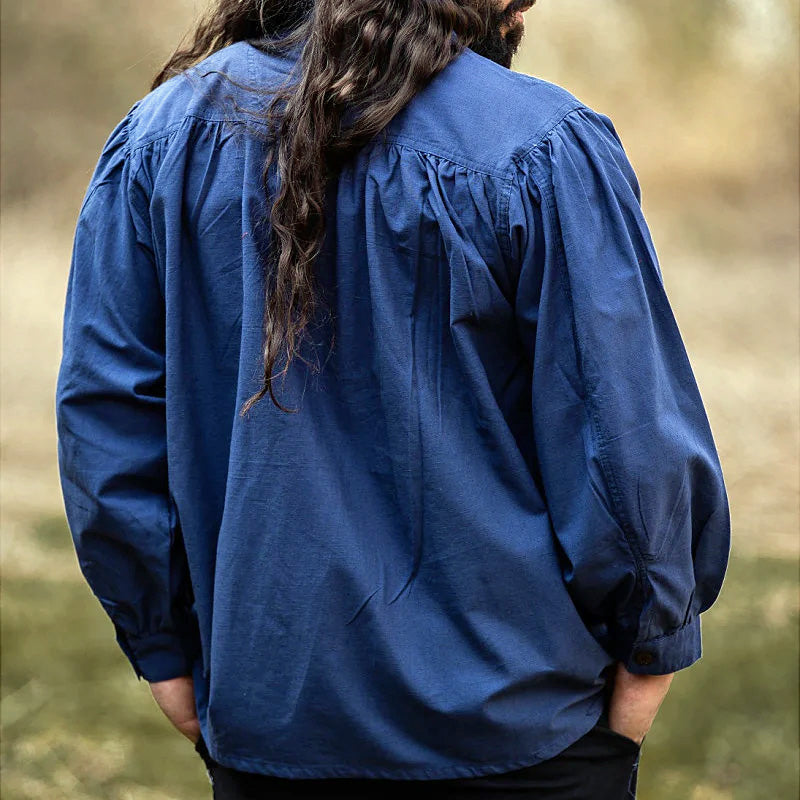 Blue Wide Cut Medieval Shirt - Soft Cotton