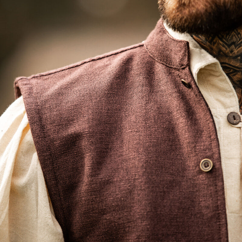 Brown Hand Woven Vest - Cotton