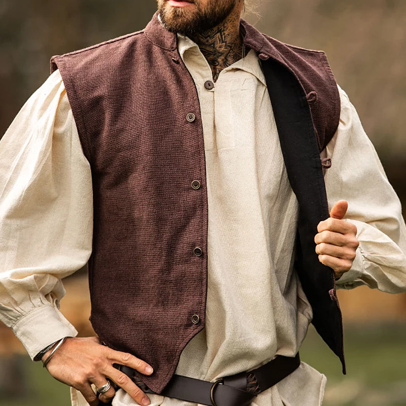 Brown Hand Woven Vest - Cotton