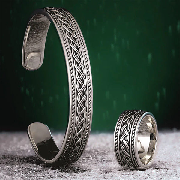 Heavy Sterling Silver Knotwork Bangle