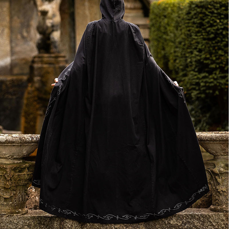 Embroidered Black Cape