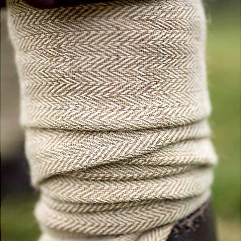 Natural Herringbone Leg Wraps - Hemp