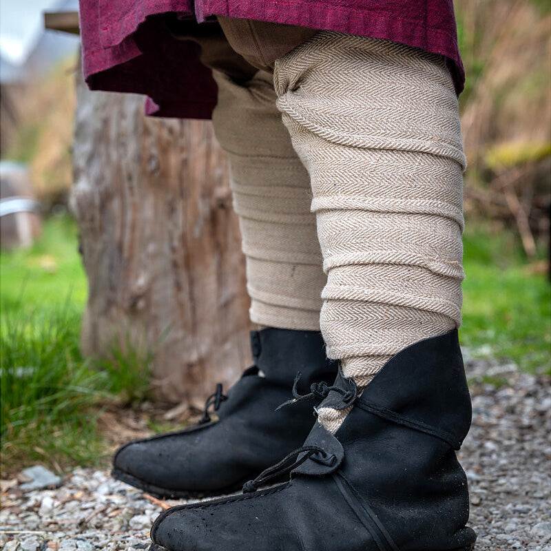 Natural Herringbone Leg Wraps - Hemp