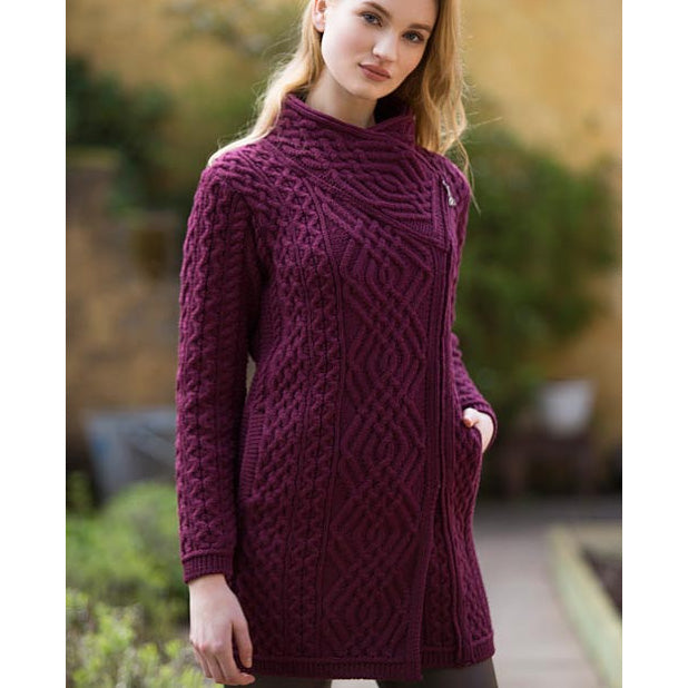 Irish Side Zip Coat Sweater