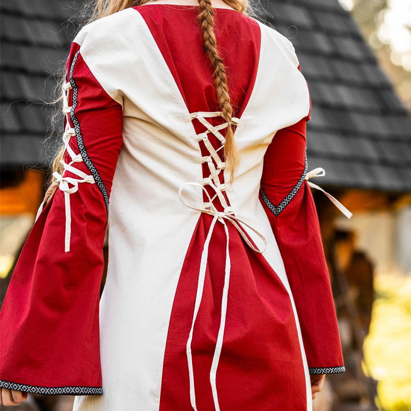 Natural / Red Medieval Dress
