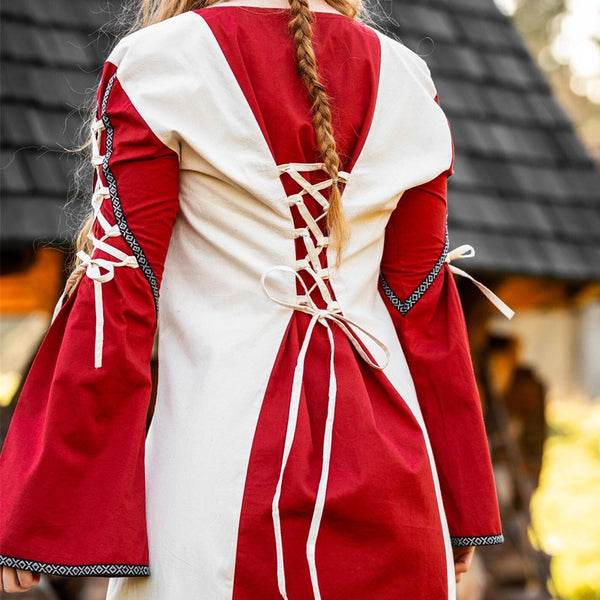 Medieval dress Amalia Natural/Red XL