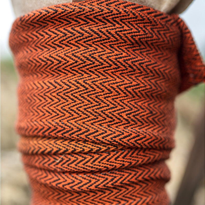 Orange Herringbone Leg Wraps - Cotton