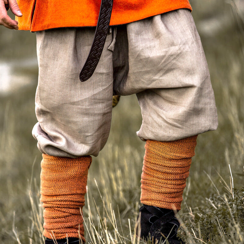 Orange Herringbone Leg Wraps - Cotton