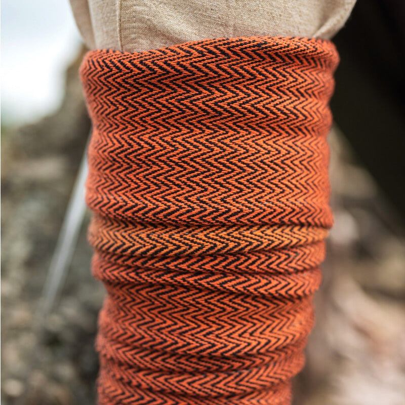 Orange Herringbone Leg Wraps - Cotton