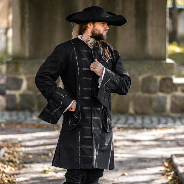 Black Pirate Jacket / Buccaneer Coat
