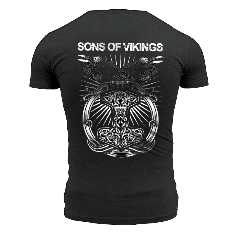 Ravens Mjolnir T-Shirt (design on back)
