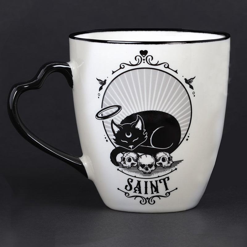 Saint and Sinner Cat Mug
