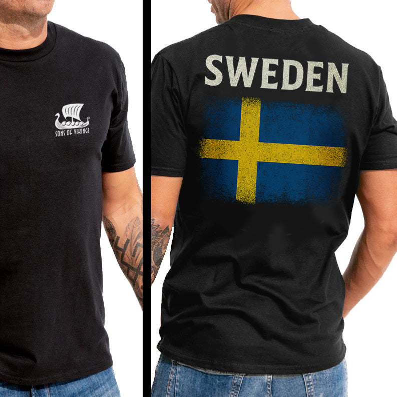 Sweden Flag T-Shirt - On Back