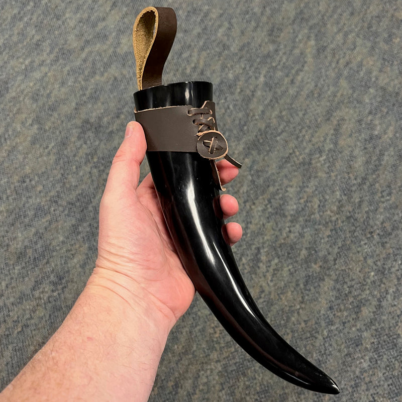 Drinking Horn w/ Leather Holster