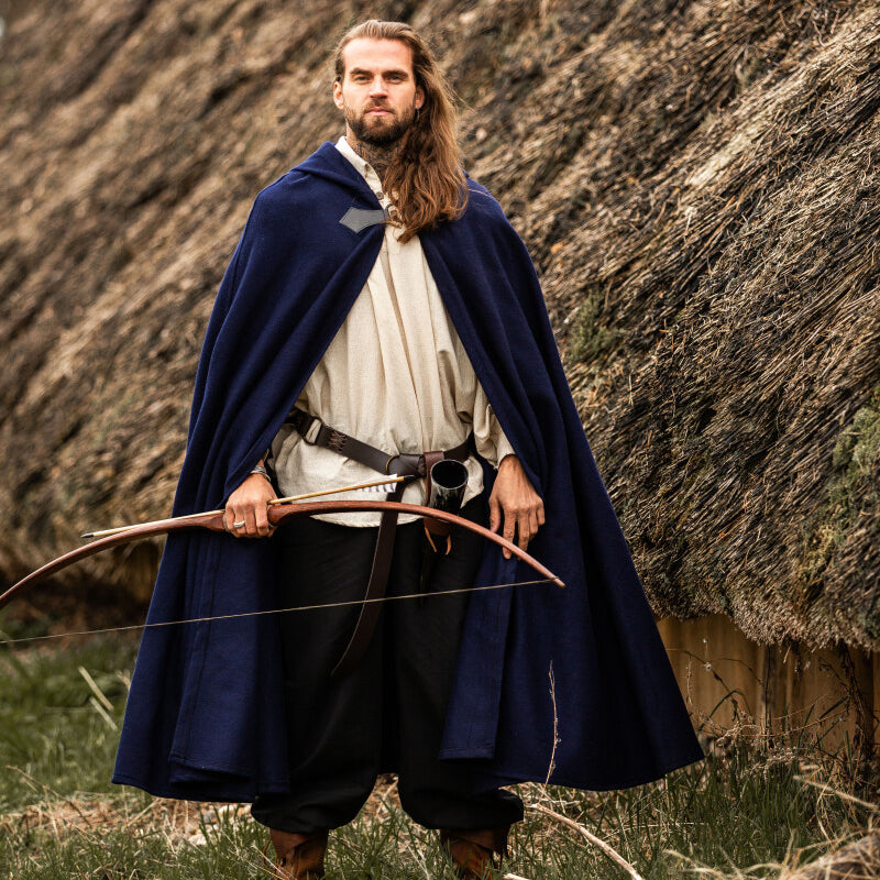 Blue Cloak w/ Wolf Clasp - Wool