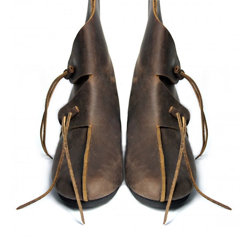 Brown Leather Viking Boots