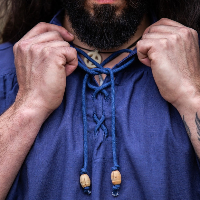 Blue Sleeveless Medieval Shirt - Cotton