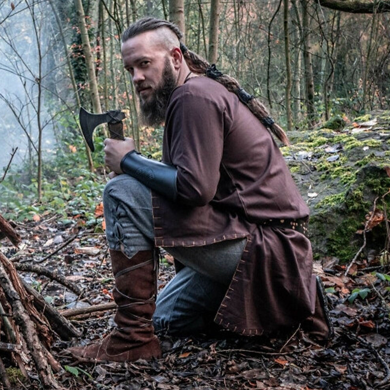 Dark Brown Suede High Medieval Boots