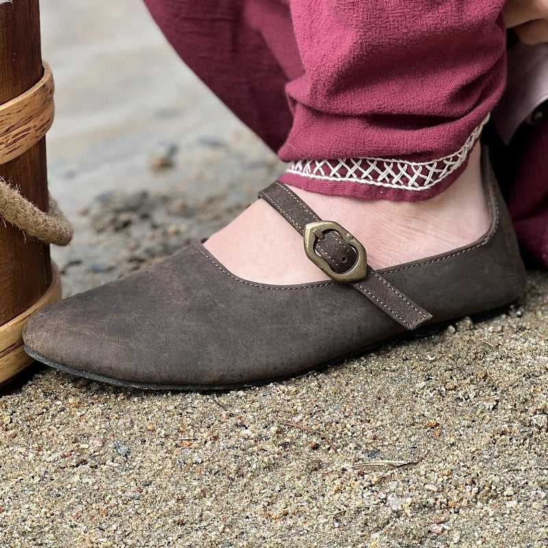 Brown Women's Shoes - Leather w/ Rubber Soles