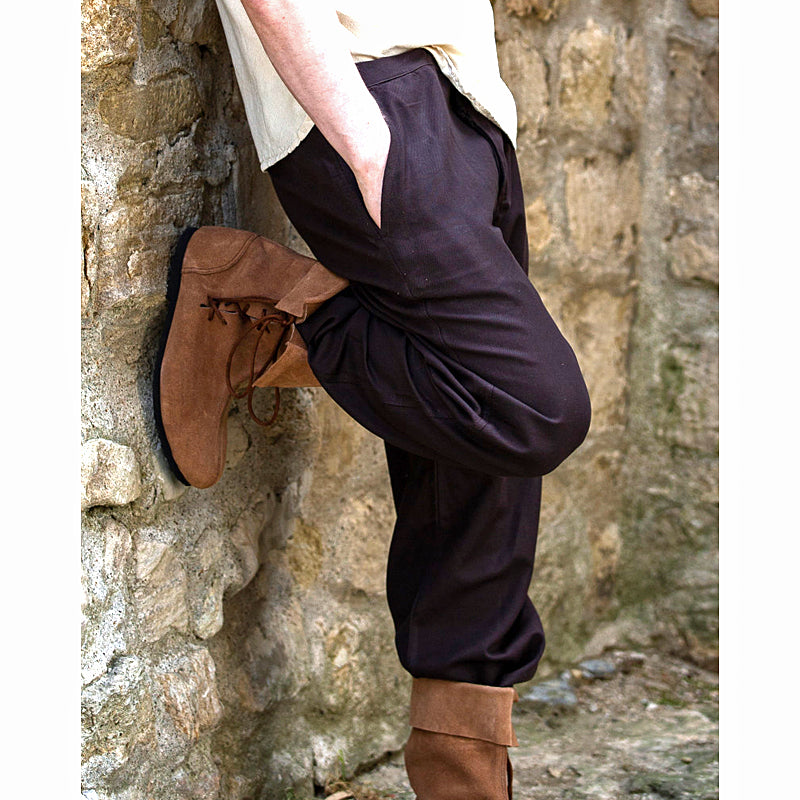 Brown Wide Cut Medieval Pants - Cotton
