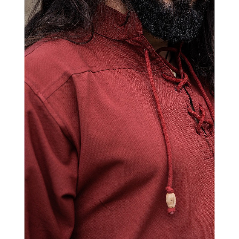 Red Short Sleeved Medieval Shirt - Soft Cotton
