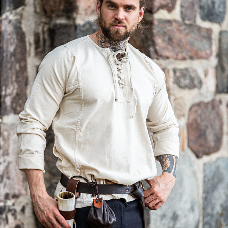 Natural Simple Cut Medieval Shirt - Cotton