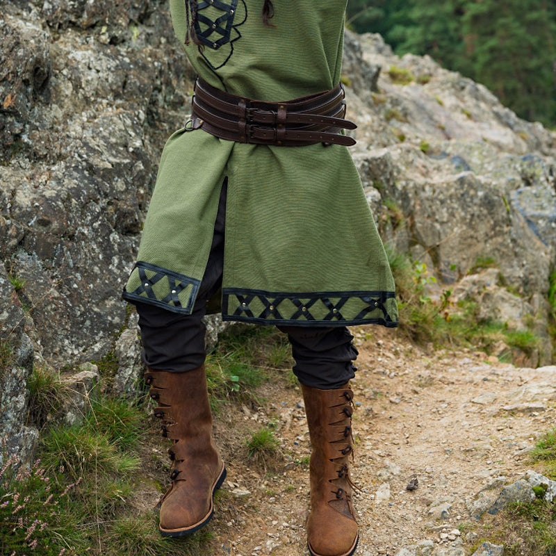 Brown Leather High Viking Boots