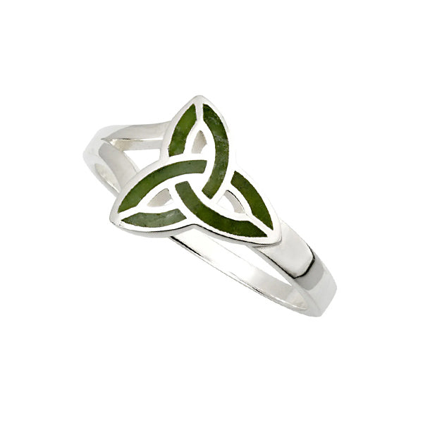 Triquetra and Irish Marble Ring - Sterling Silver