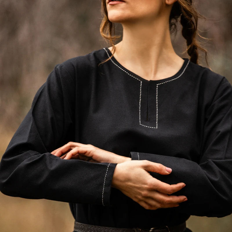 Black Underdress w/ Stitching - Cotton