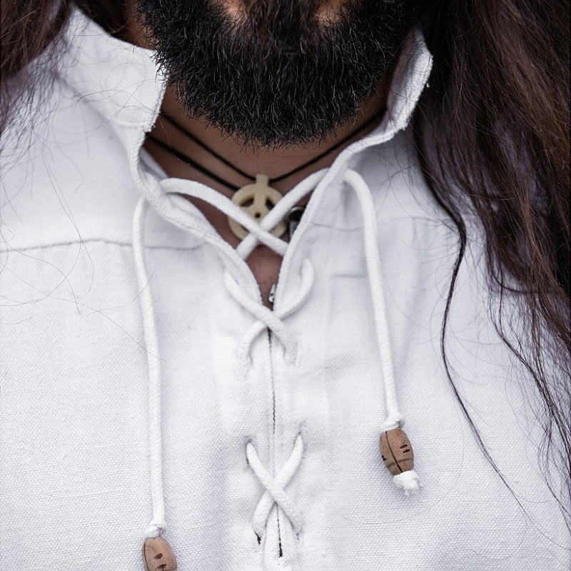 White Short Sleeved Medieval Shirt - Soft Cotton